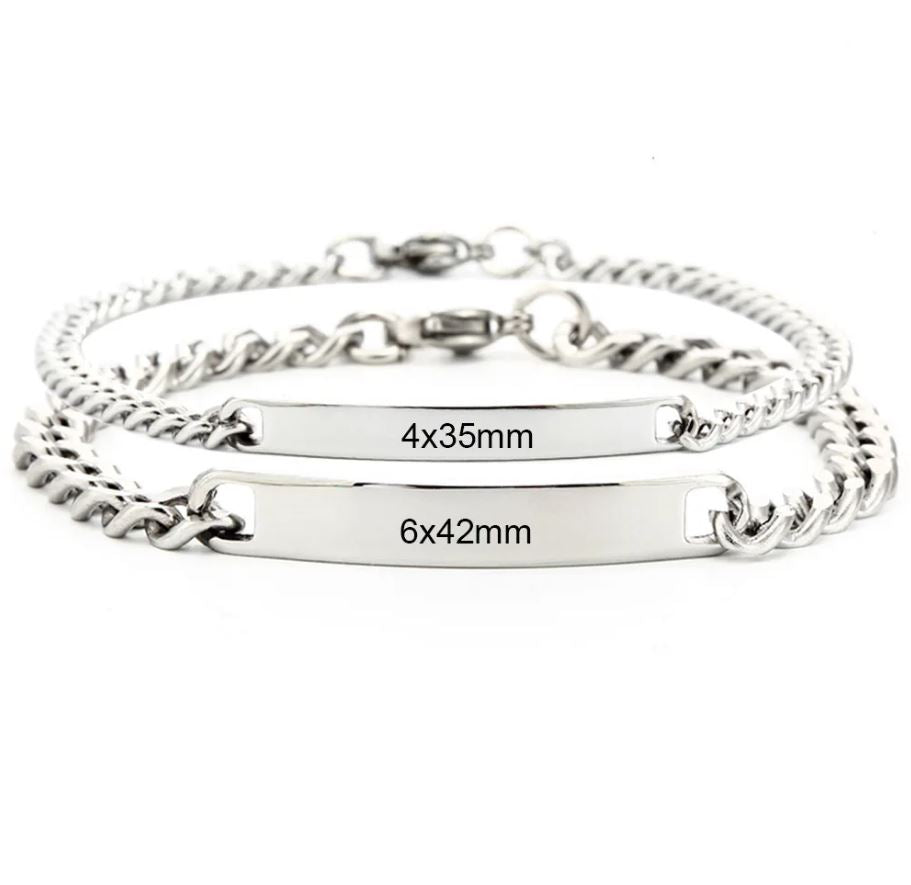 Eternal Bonding Bracelets – Custom Engraved Stainless Steel Couple Jewelry