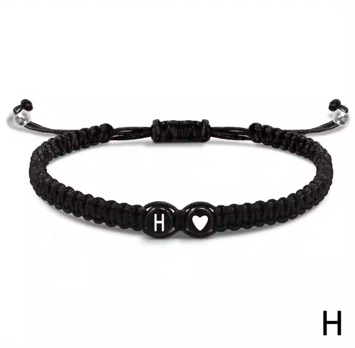 Initial Bracelet with Heart Charm