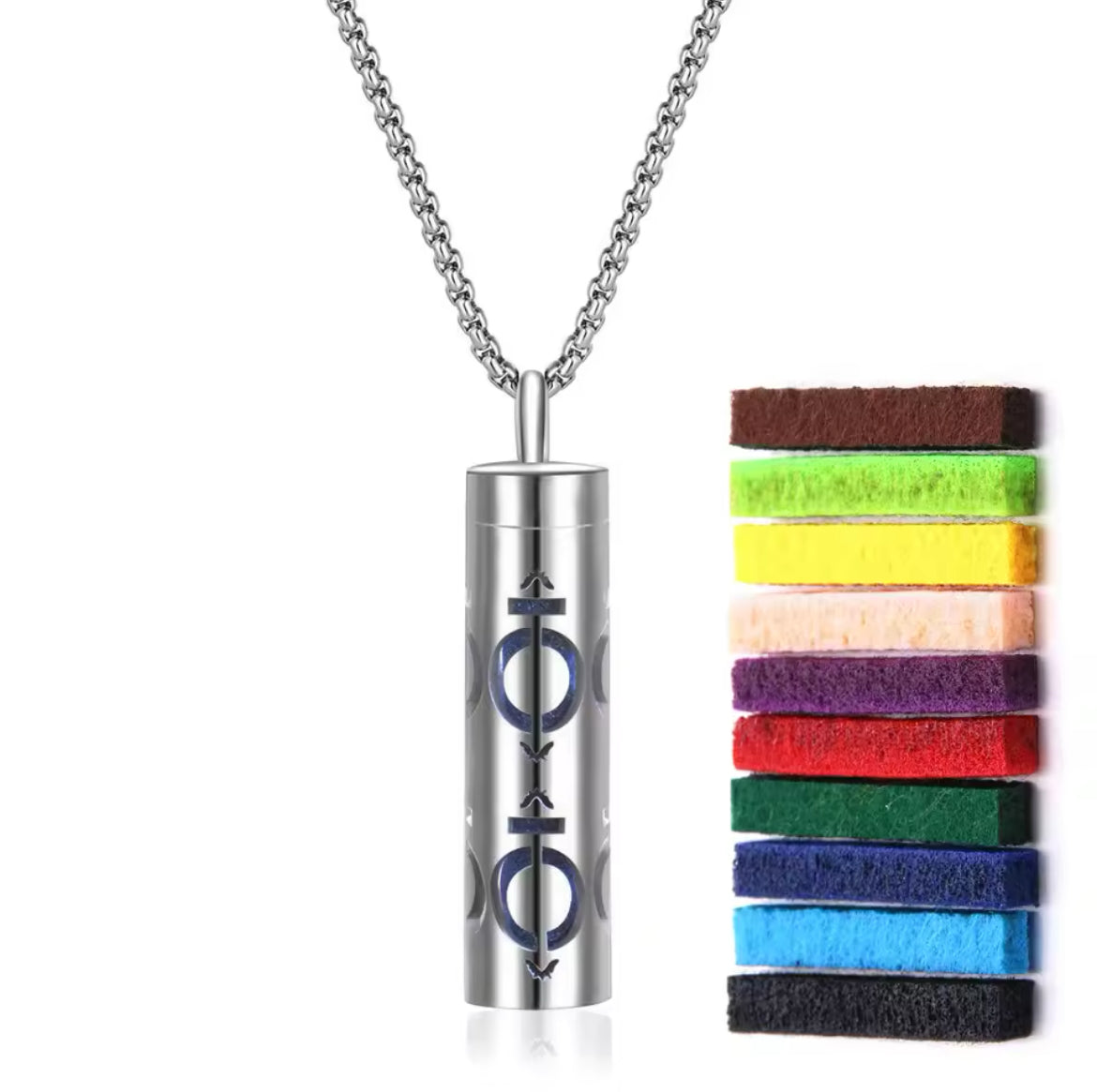 PerfumeCylinder Necklace - Includes 10 Pads