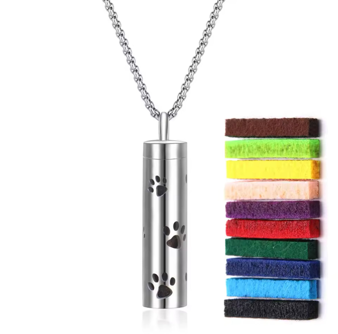 PerfumeCylinder Necklace - Includes 10 Pads