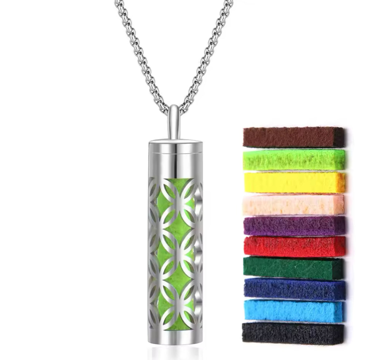 PerfumeCylinder Necklace - Includes 10 Pads