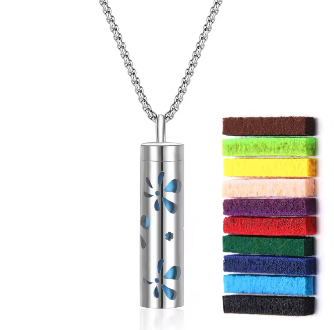 PerfumeCylinder Necklace - Includes 10 Pads