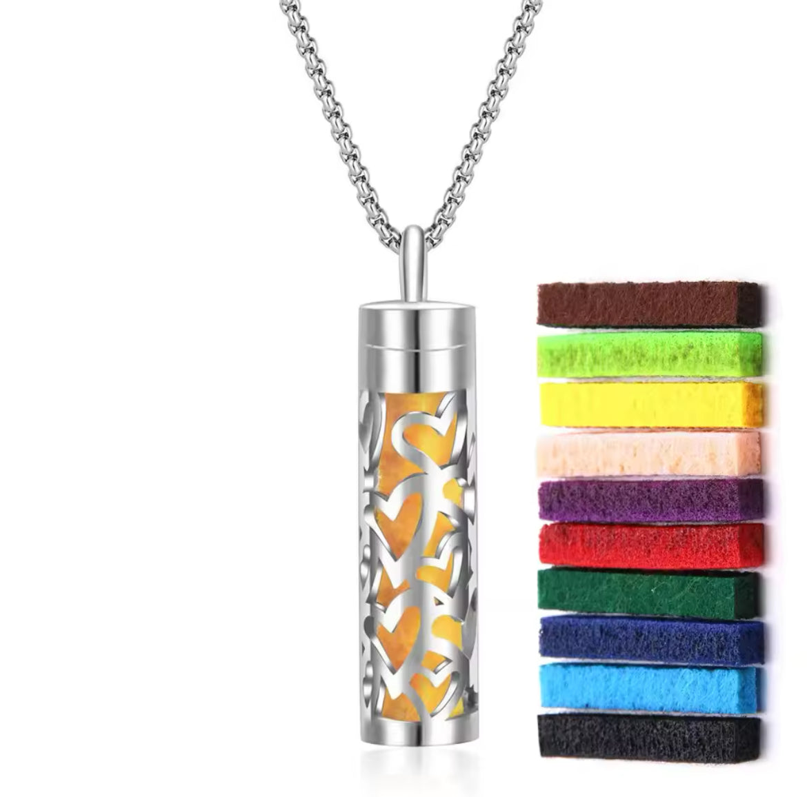 PerfumeCylinder Necklace - Includes 10 Pads