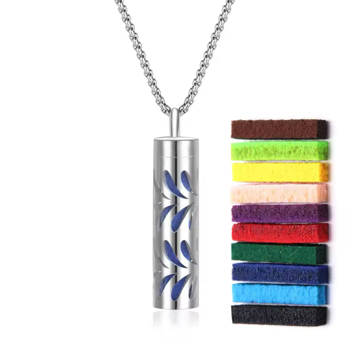 PerfumeCylinder Necklace - Includes 10 Pads