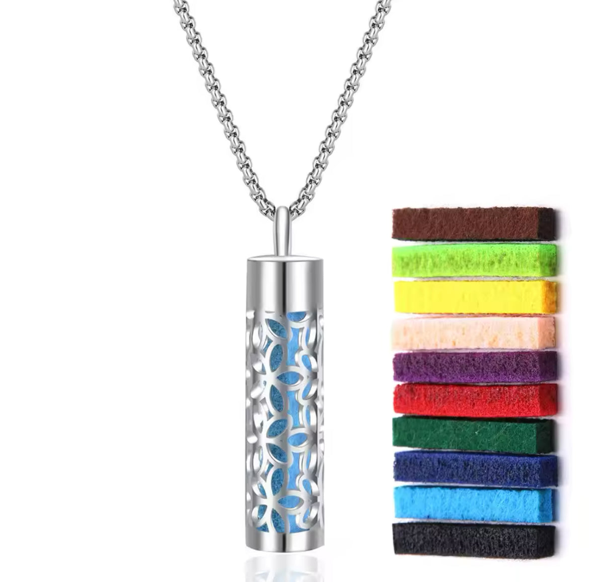 PerfumeCylinder Necklace - Includes 10 Pads