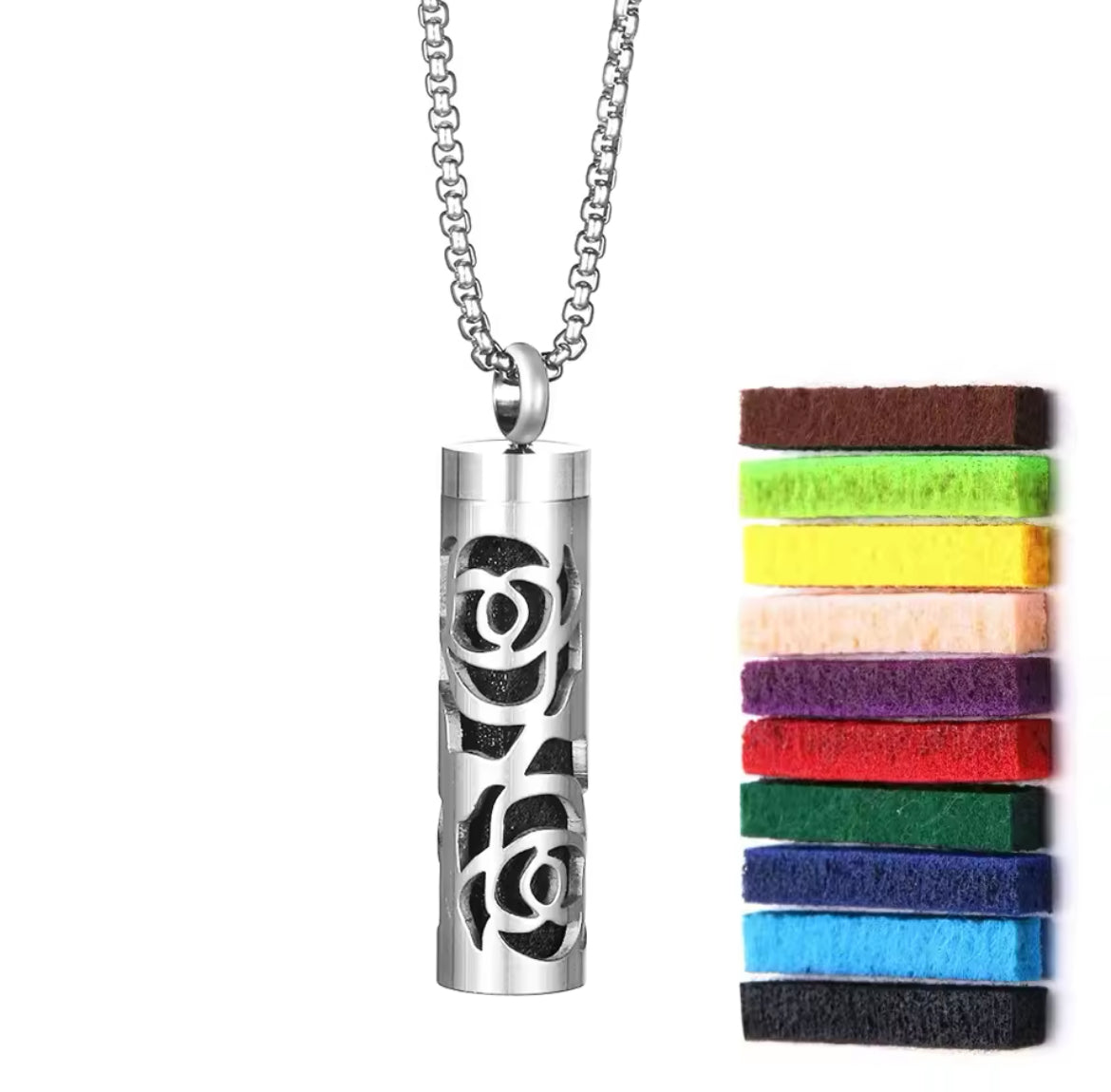 PerfumeCylinder Necklace - Includes 10 Pads