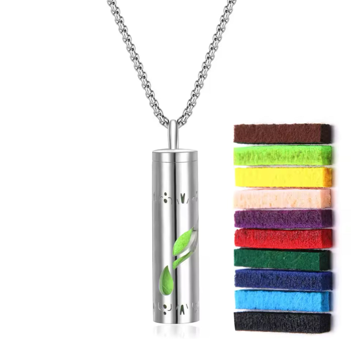 PerfumeCylinder Necklace - Includes 10 Pads