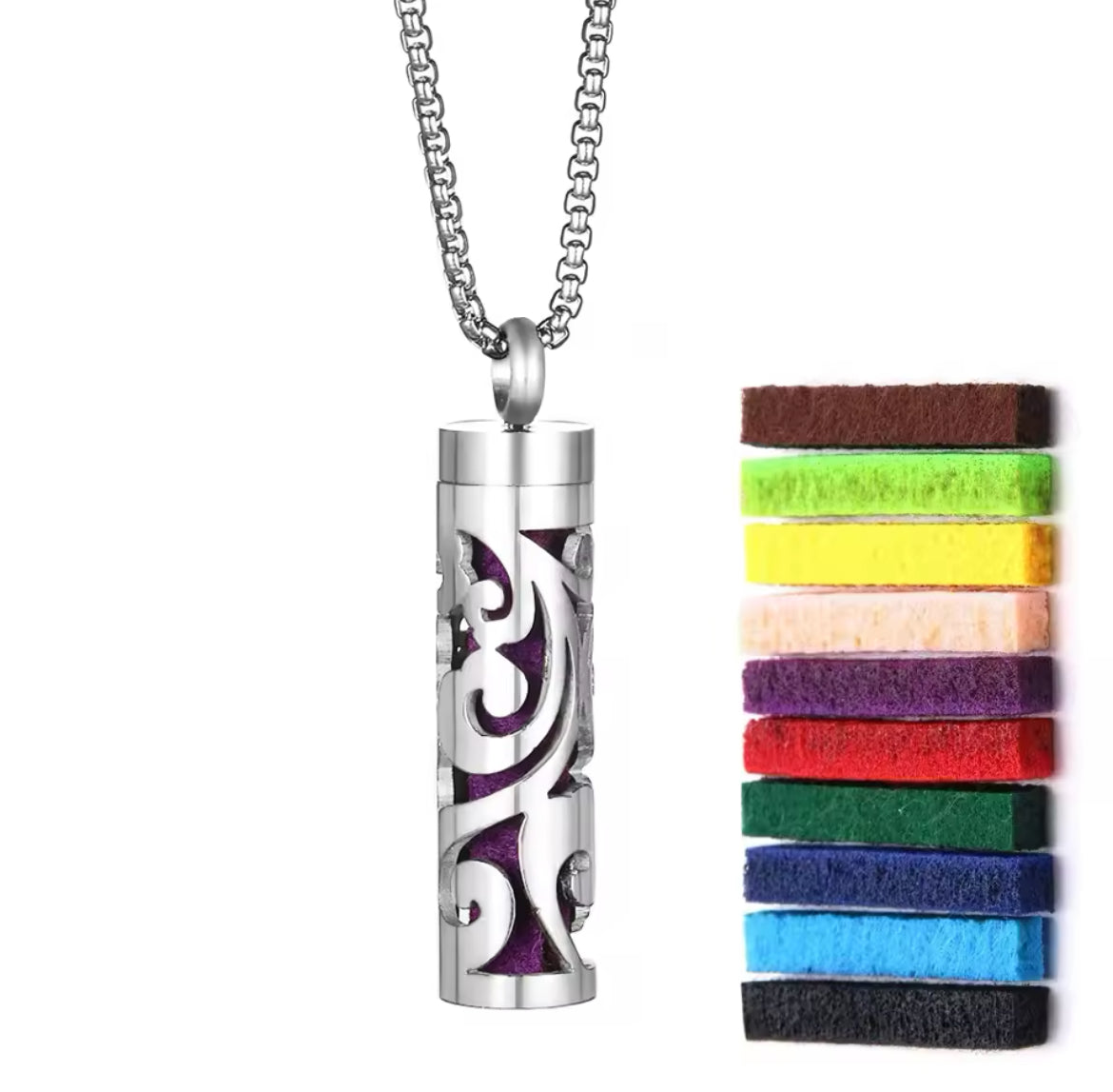 PerfumeCylinder Necklace - Includes 10 Pads