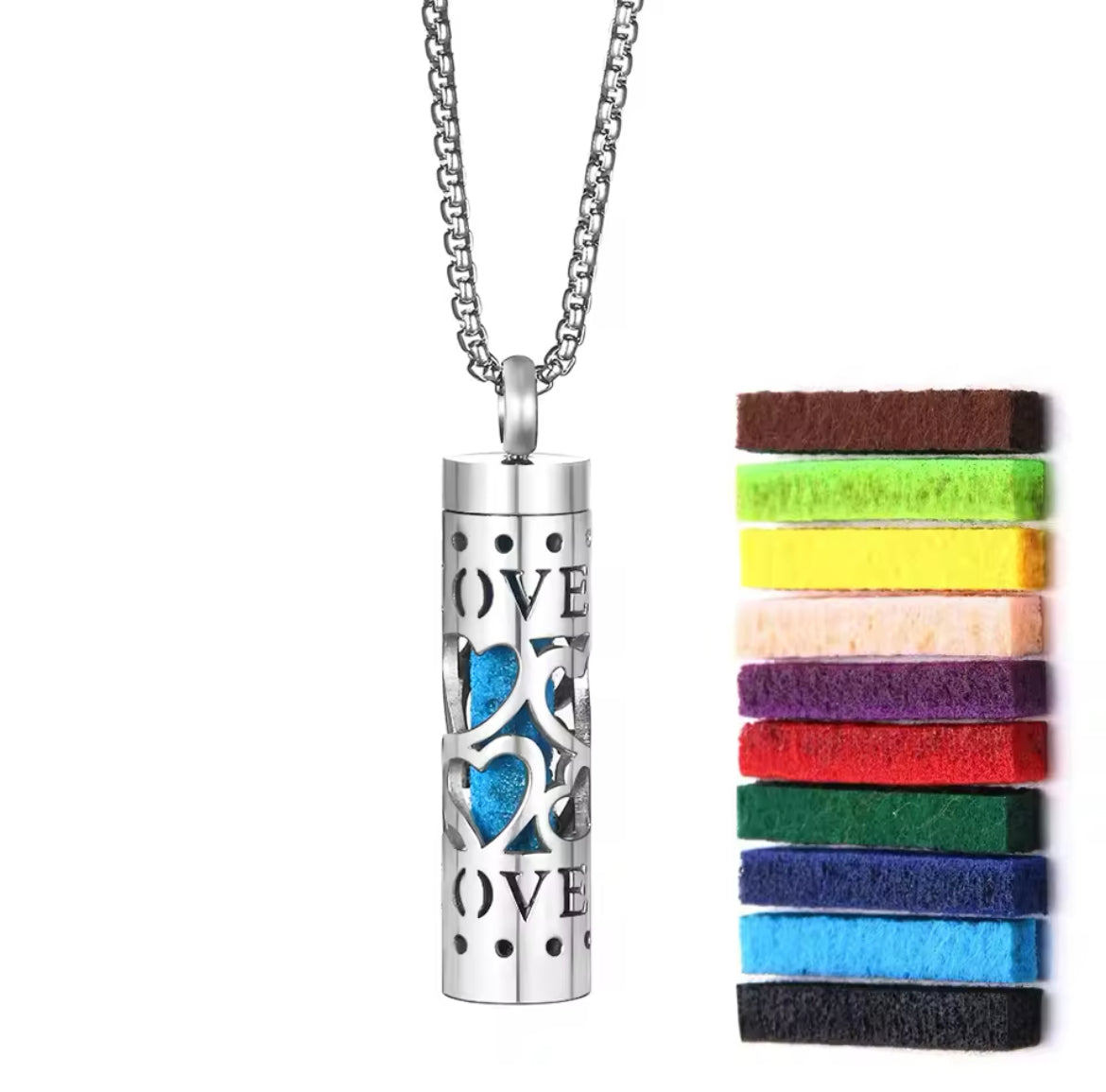 PerfumeCylinder Necklace - Includes 10 Pads