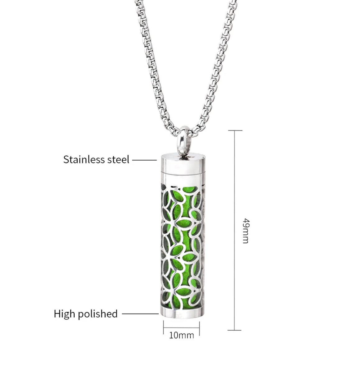 PerfumeCylinder Necklace - Includes 10 Pads